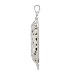 Sterling Silver Fancy Mezuzah Pendant QC5931
