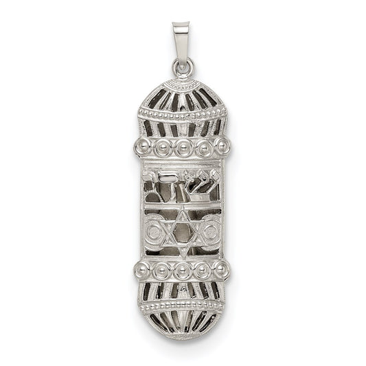Sterling Silver Fancy Mezuzah Pendant QC5932