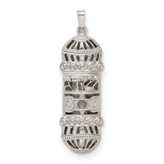 Sterling Silver Fancy Mezuzah Pendant QC5932