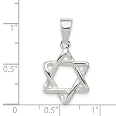 Sterling Silver 3-D Star of David Pendant QC5946