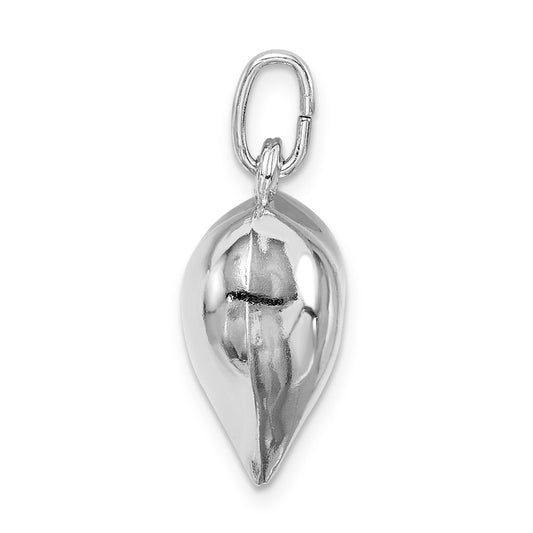 Sterling Silver Rhodium-plated Puffed Heart Charm QC5981