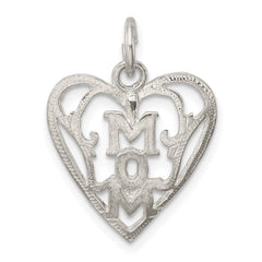 Sterling Silver Mom in Heart Pendant QC598
