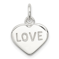 Sterling Silver Love Heart Charm QC6000