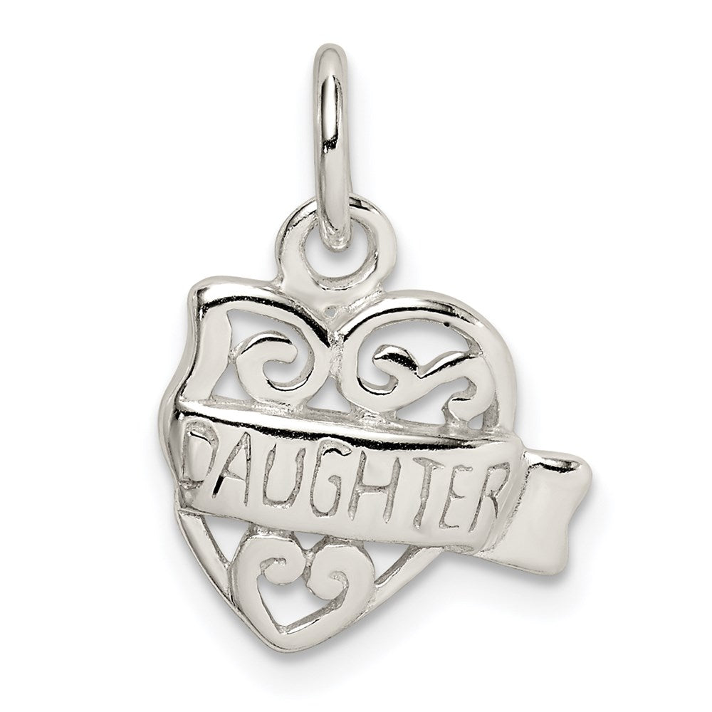 Sterling Silver Heart Daughter Charm QC6014