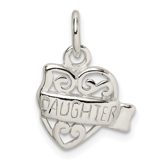 Sterling Silver Heart Daughter Charm QC6014