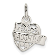 Sterling Silver Heart Daughter Charm QC6014