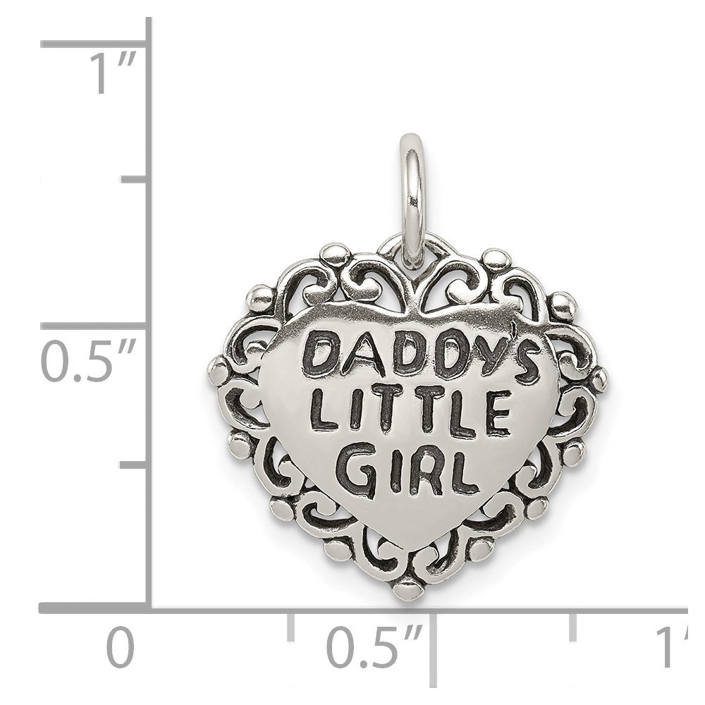 Sterling Silver Antiqued Daddy's Little Girl QC6015