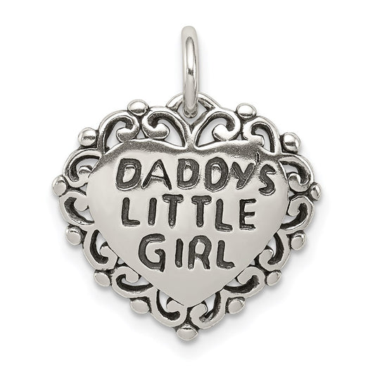 Sterling Silver Antiqued Daddy's Little Girl QC6015