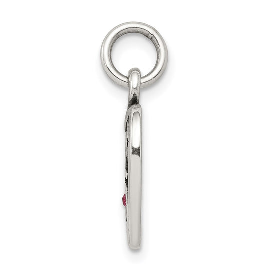 Sterling Silver Antiqued Sweet 16 Heart Charm QC6016