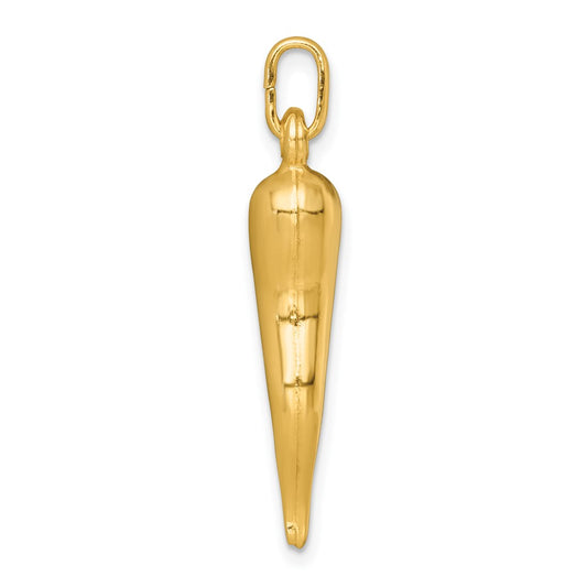 Sterling Silver Gold-tone Italian Horn Pendant QC6092GP