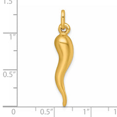 Sterling Silver Gold-tone Italian Horn Pendant QC6092GP