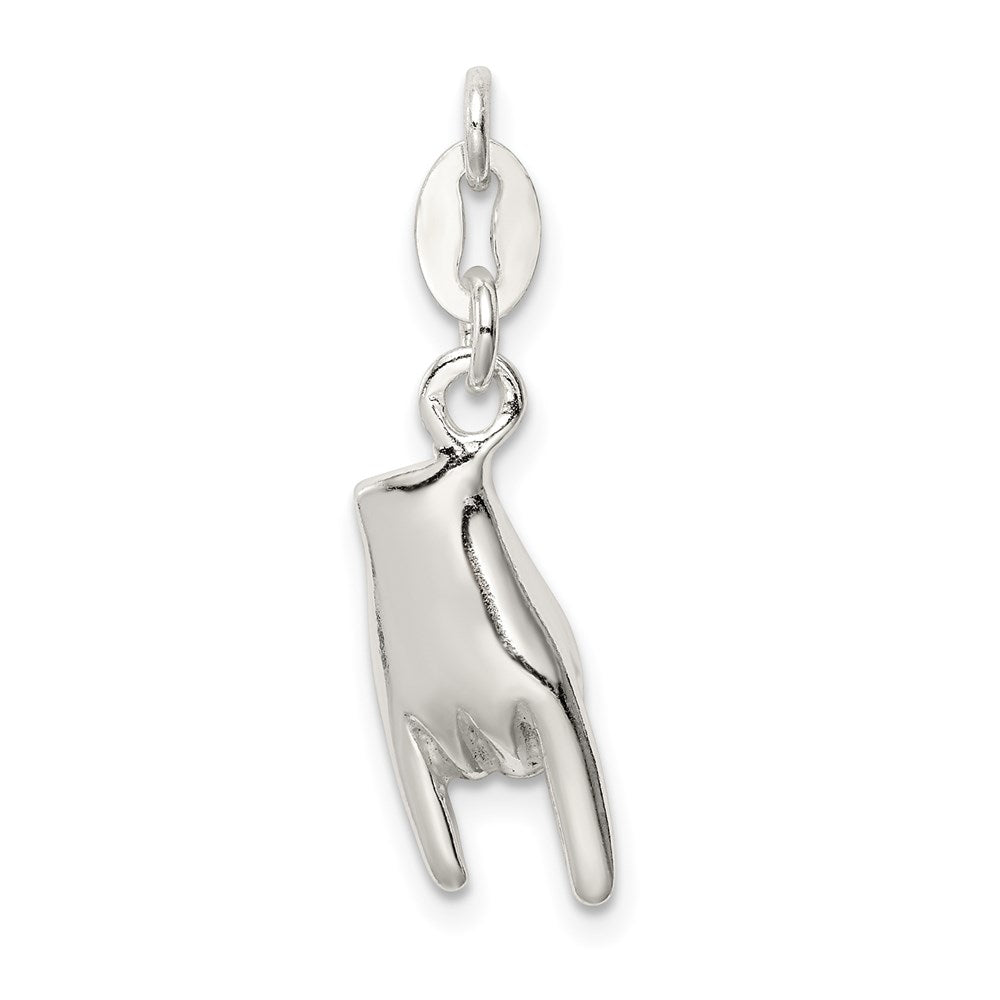 Sterling Silver Rock On Charm QC6098