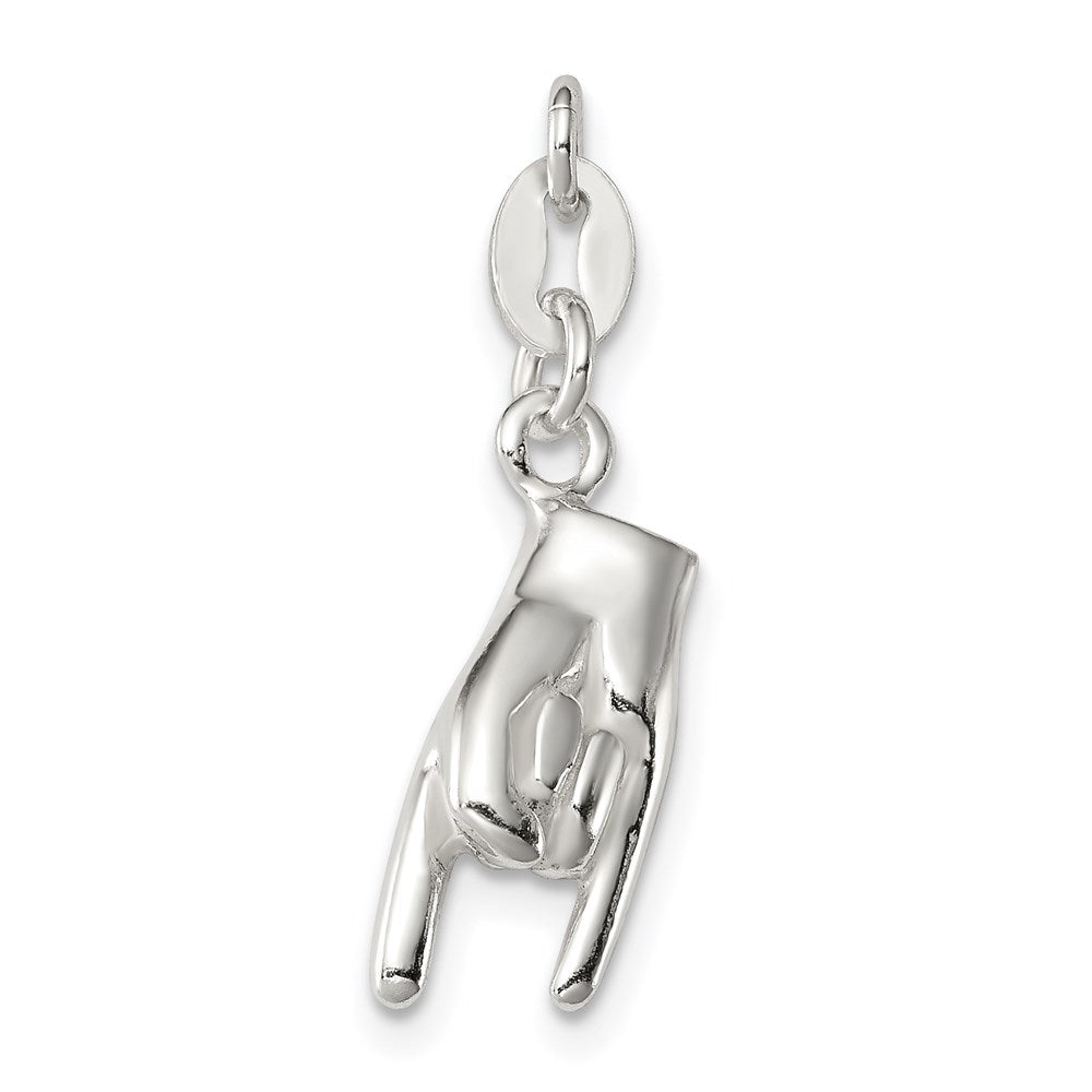 Sterling Silver Rock On Charm QC6098