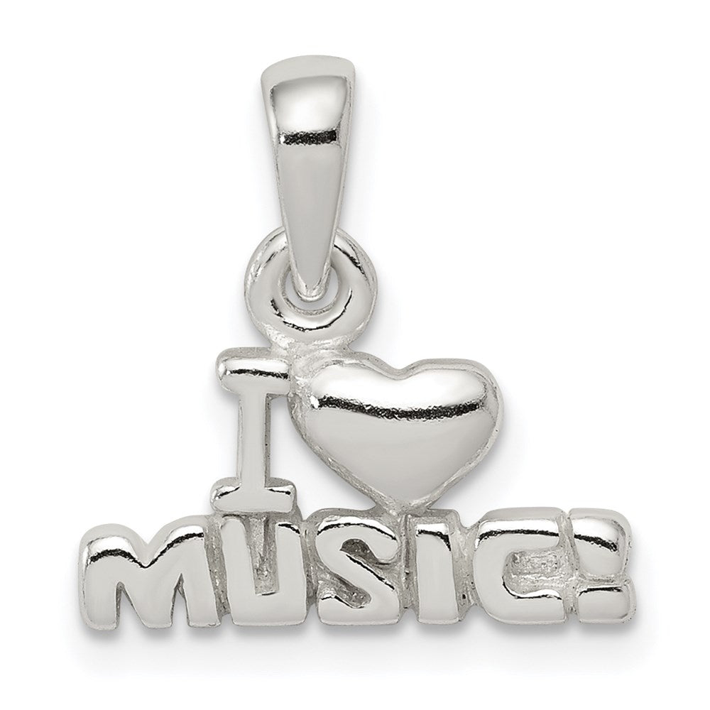 Sterling Silver I Love Music Pendant QC6118