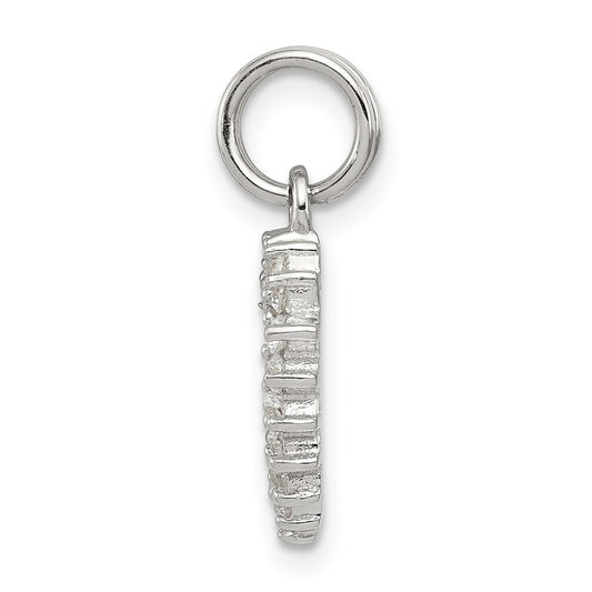 Sterling Silver Rhodium-plated CZ Heart Charm QC6192