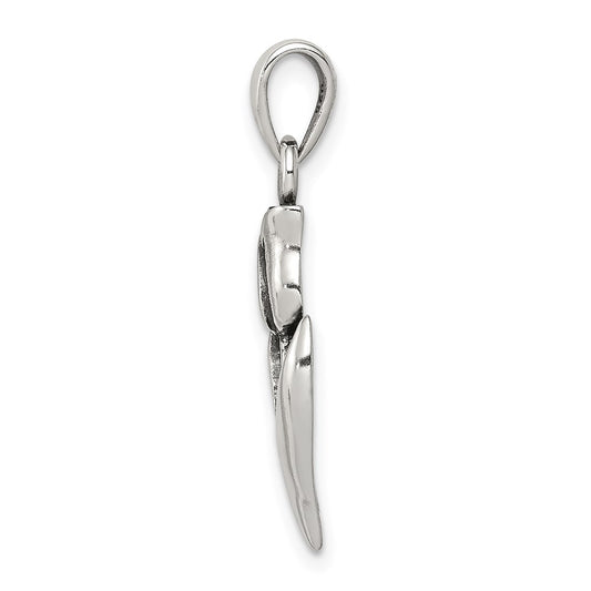 Sterling Silver Antiqued Tulip Pendant QC6219