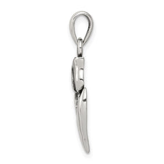 Sterling Silver Antiqued Tulip Pendant QC6219