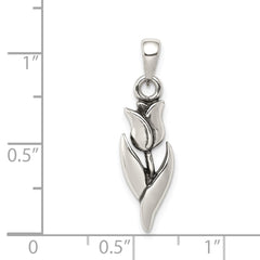Sterling Silver Antiqued Tulip Pendant QC6219