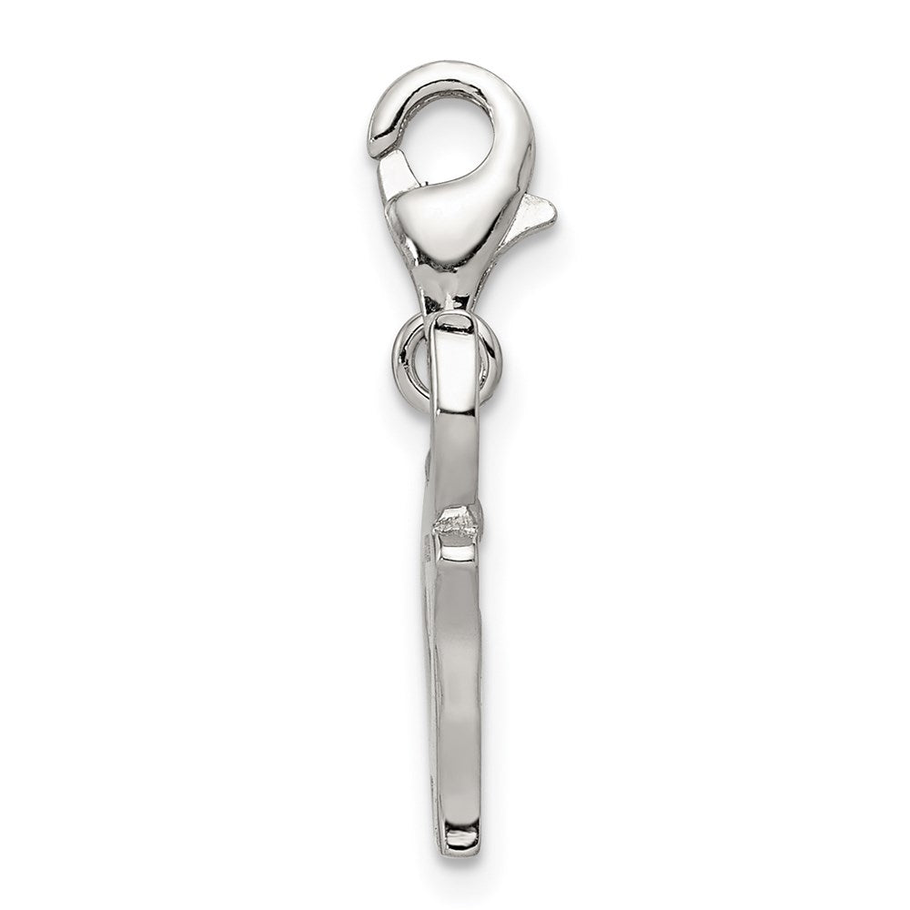 Sterling Silver Rhodium-plated Blue Enameled Elephant Charm QC6225