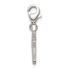 Sterling Silver Rhodium-plated Blue Enameled Elephant Charm QC6225