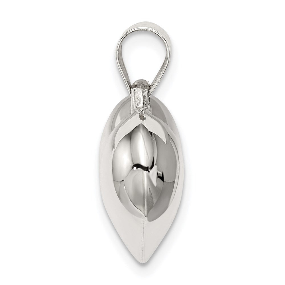 Sterling Silver Rhodium-plated Puffed Heart Charm QC624