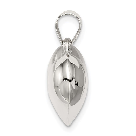 Sterling Silver Rhodium-plated Puffed Heart Charm QC624