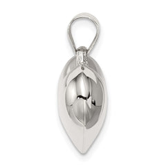 Sterling Silver Rhodium-plated Puffed Heart Charm QC624