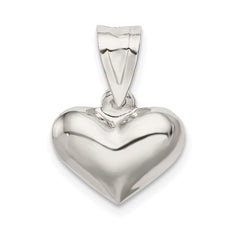 Sterling Silver Rhodium-plated Puffed Heart Charm QC625