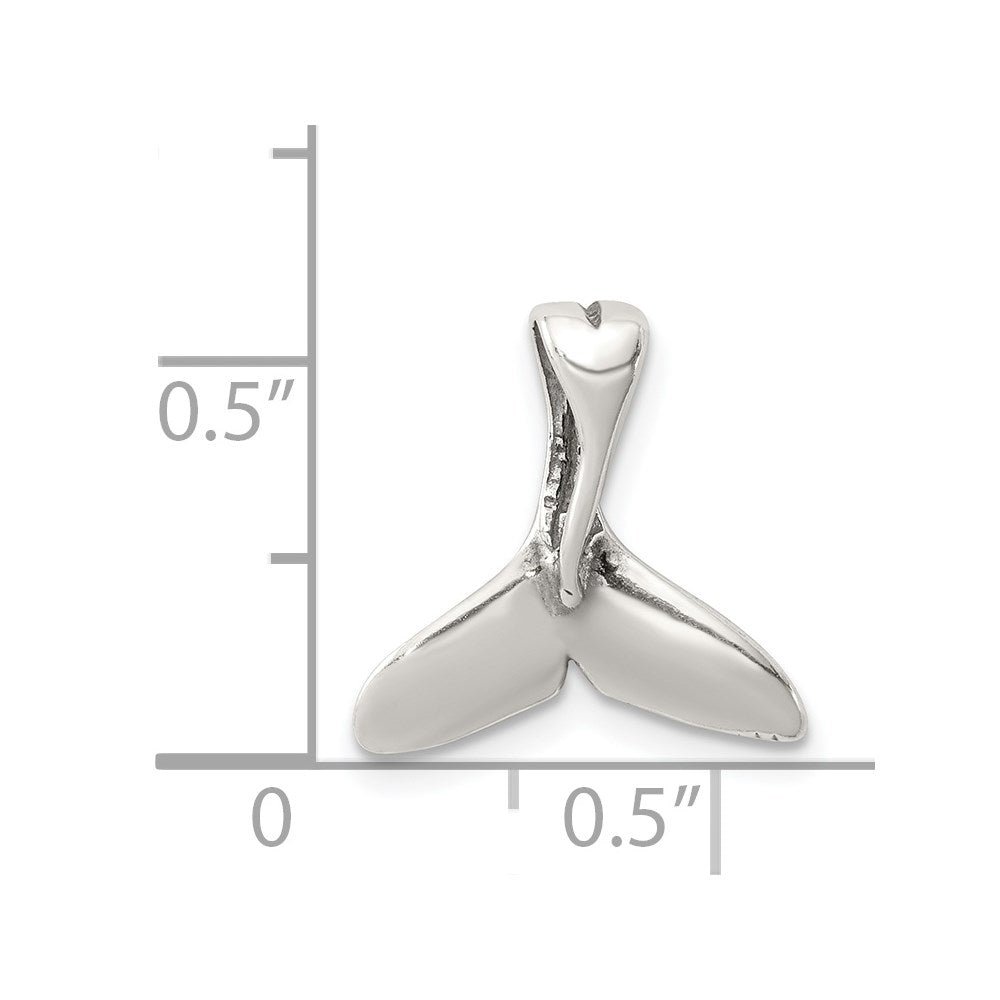 Sterling Silver Small Whale Tail Pendant QC6275