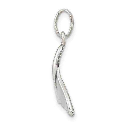 Sterling Silver Whale Tail Charm QC6276