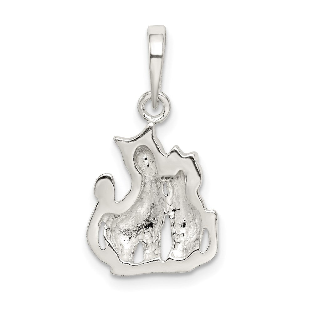 Sterling Silver Cats Pendant QC6344