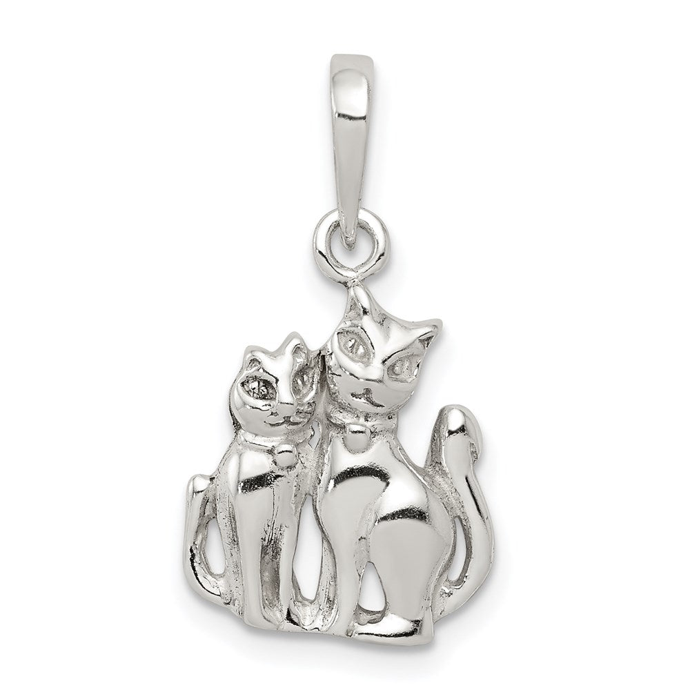 Sterling Silver Cats Pendant QC6344