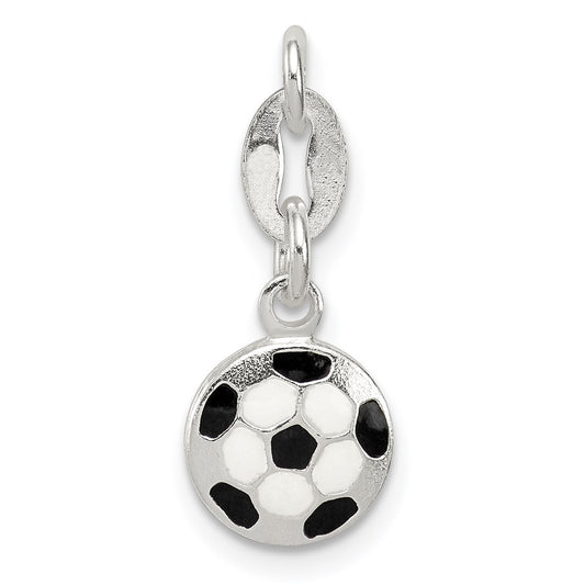 Sterling Silver Enameled Soccer Ball Charm QC6476