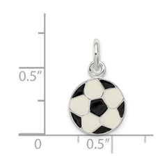 Sterling Silver Enameled Soccer Ball Charm QC6477