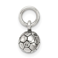 Sterling Silver Antiqued Soccer Ball Char QC6480