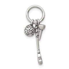 Sterling Silver Antiqued Golfer's Charm QC6491