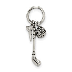 Sterling Silver Antiqued Golfer's Charm QC6491