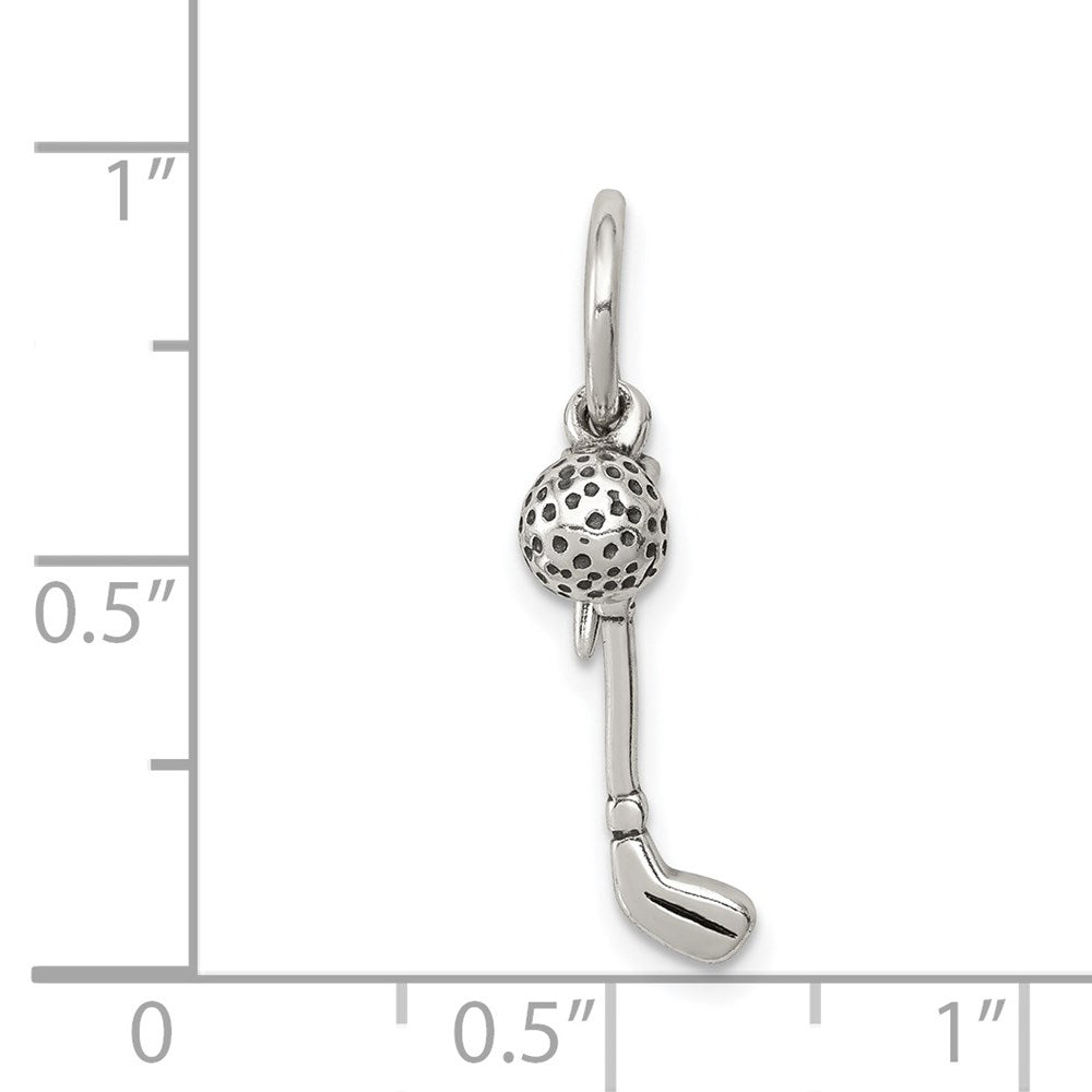 Sterling Silver Antiqued Golfer's Charm QC6491