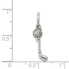 Sterling Silver Antiqued Golfer's Charm QC6491