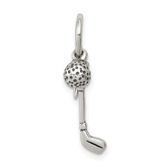 Sterling Silver Antiqued Golfer's Charm QC6491