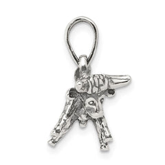 Sterling Silver Antiqued Taurus Zodiac Pendant QC6499