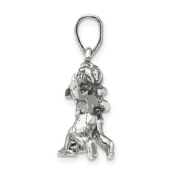 Sterling Silver Antiqued Gemini Zodiac Pendant QC6500