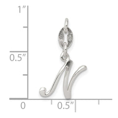 Sterling Silver Letter N Initial Charm QC6510N