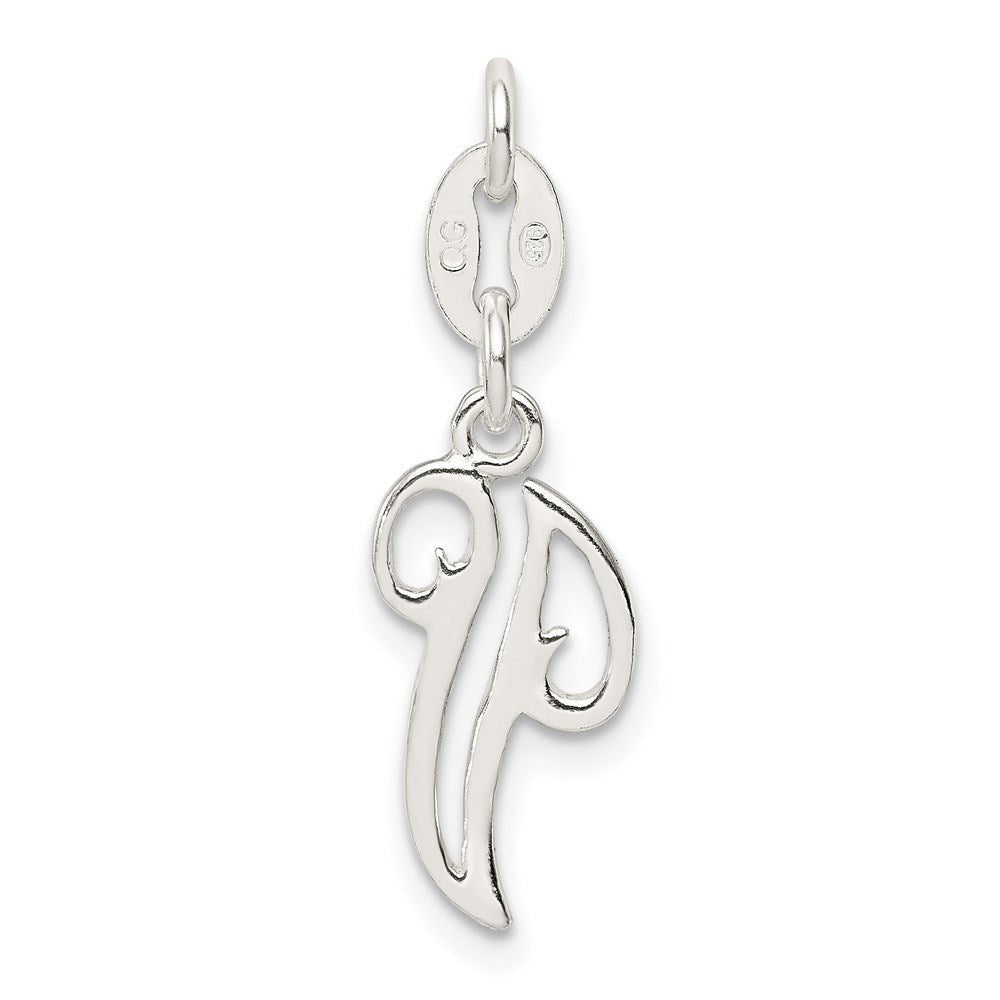 Sterling Silver Letter V Initial Charm QC6510V