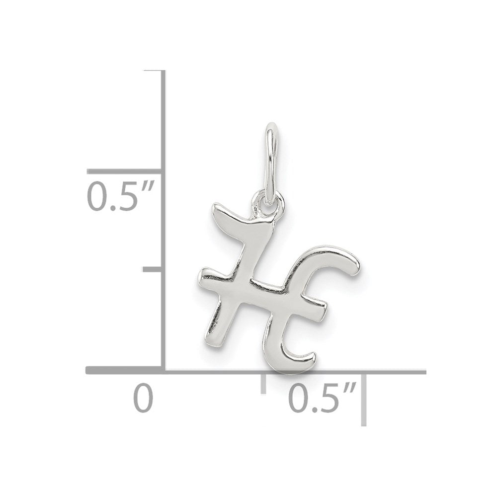 Sterling Silver Letter H Initial Charm QC6511H