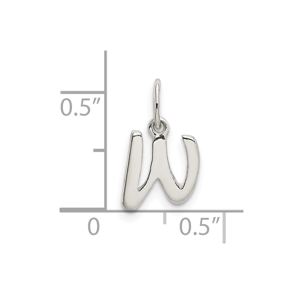 Sterling Silver Letter W Initial Charm QC6511W
