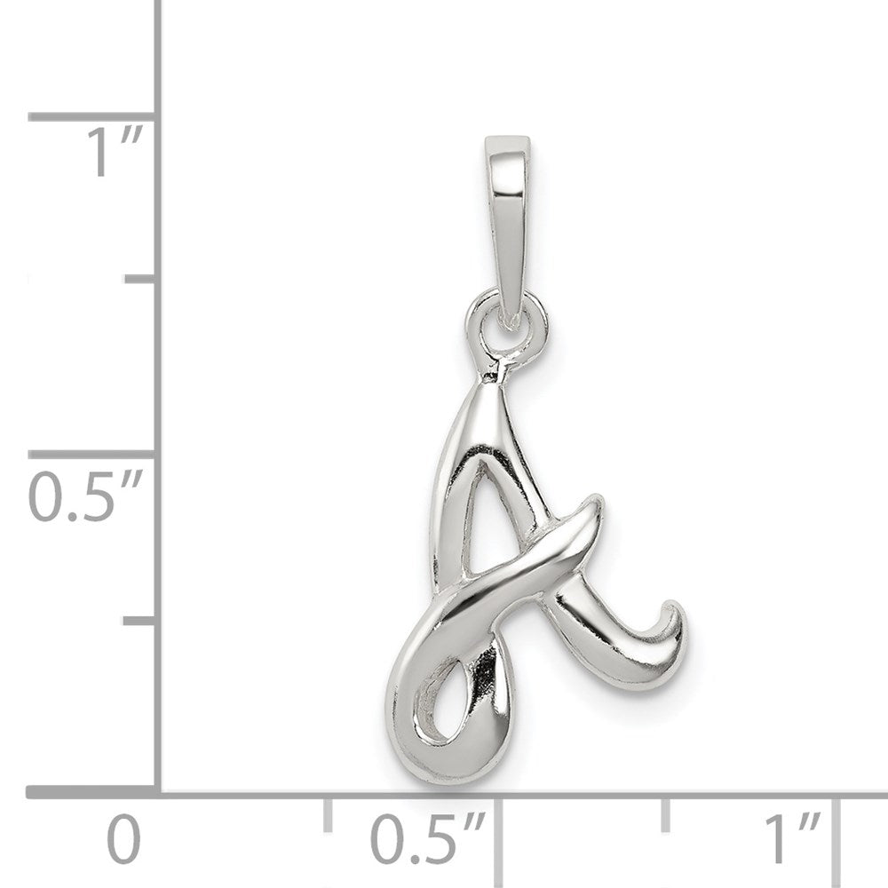 Sterling Silver Letter A Initial Pendant QC6512A