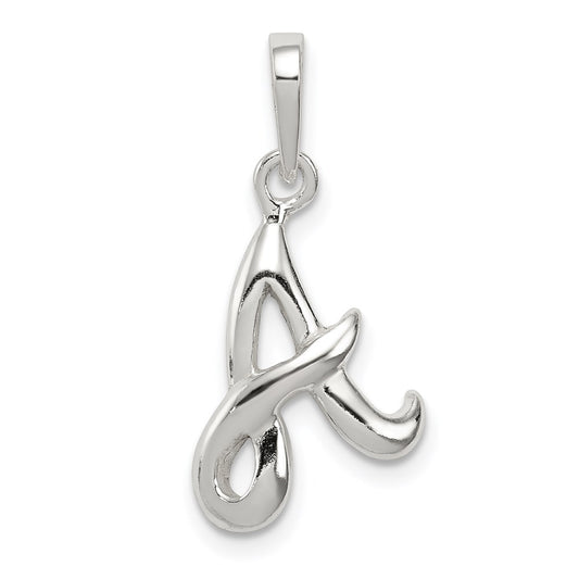 Sterling Silver Letter A Initial Pendant QC6512A