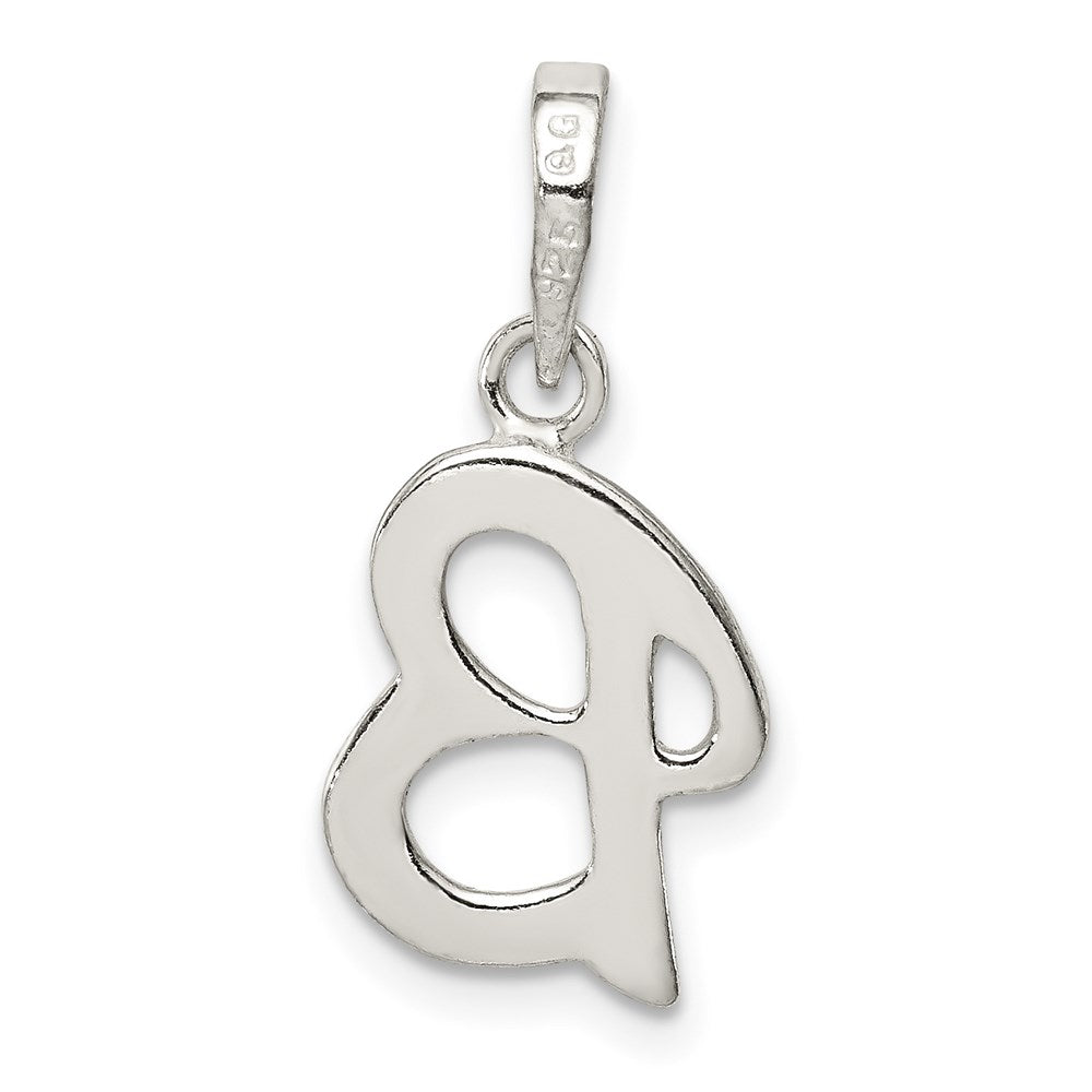 Sterling Silver Letter B Initial Pendant QC6512B