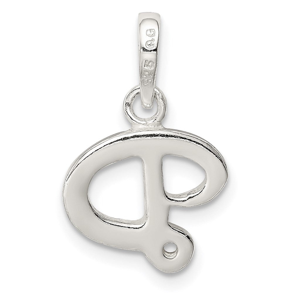 Sterling Silver Letter D Initial Pendant QC6512D